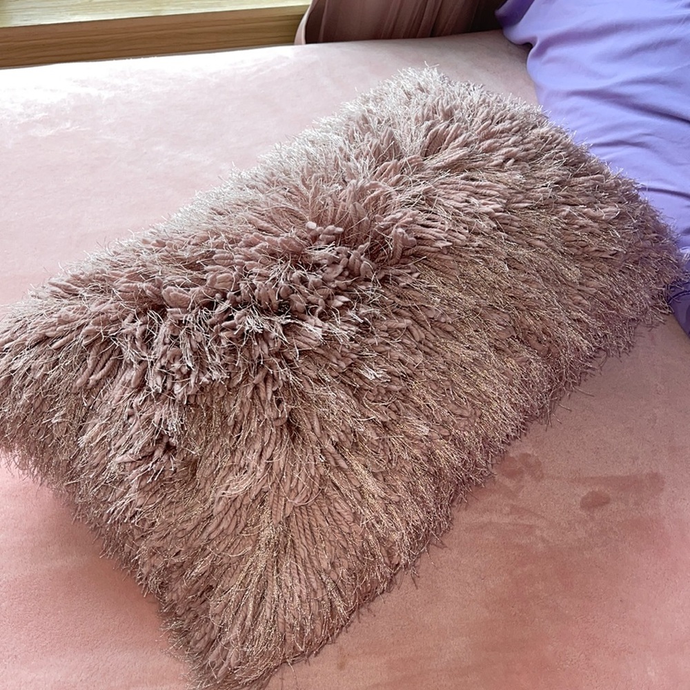 Rose Pink Scruffy Decorative Pillow